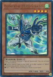 Yugioh Elemental Hero Stratos Ultra selten NM 1. Auflage alternative Kunst BLC1 - Bild 1 von 1