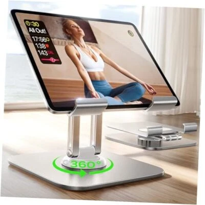  for iPad Stand for Desk 360° Adjustable Tablet Stand Holder, All Metal Silver - Image 1 of 4