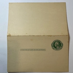 U.S. POSTALCARD One Cent George and Martha Washington Reply Postal Card Folded - Picture 1 of 2