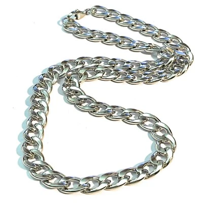 Collana catena in acciaio inox da uomo donna lunga 60 cm catenina twister 6 mm - Immagine 1 di 4