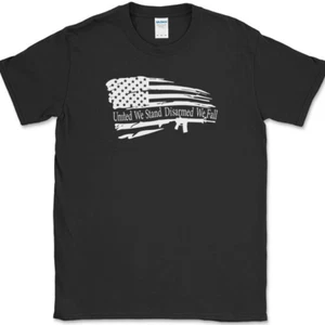 T-Shirt United We Stand Disarmed We Fall Pro Gun USA Amerika Freiheit - Bild 1 von 10