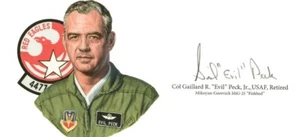 Gaillard Peck Hand Signed Cut Signature GOE Lithograph Mig-21 Fishbed - Picture 1 of 1