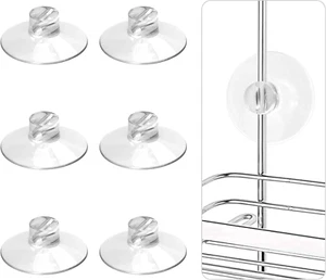 Yeebeny 6Pcs Shower Caddy Connectors Suction Cups for Bathroom, Heavy Strength L - Picture 1 of 12