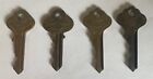 4 Vintage Ornate Brass Cut Keys Ilco Independent Lock Co Fitchburg Mass