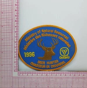 Deer Hunter Ministry Of Natural Resources Ontario 1996 Patch Applique b2 - Picture 1 of 1