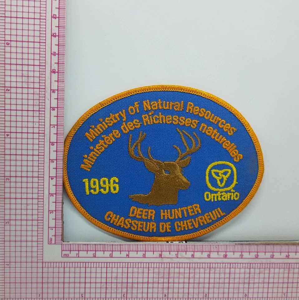 Deer Hunter Ministry Of Natural Resources Ontario 1996 Patch Applique b2 - Image 1 of 1
