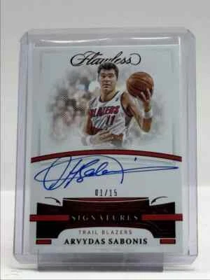 ARVYDAS SABONIS 2020-21 FLAWLESS ENSHRINED AUTOGRAPH RUBY AUTO 01/15 - Image 1 of 2