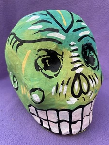 Arte Popular Mexicano Día de Muertos Erika Montezuma Colorido Papel Maché Calavera - Imagen 1 de 7