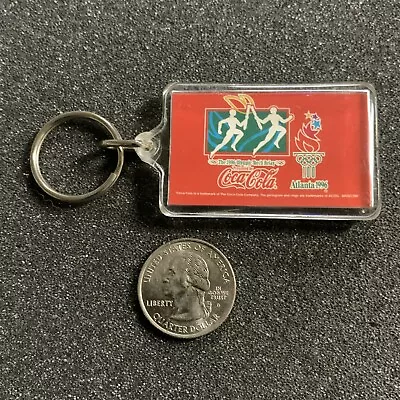 1996 Coca Cola Atlanta Olympics Torch Run Relay Keychain Key Ring #41423 - Image 1 of 2