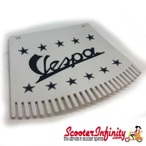 Guardabarros Vespa (negro sobre blanco flecos / Ken Cobbin) (instalación universal Vespa) - Imagen 1 de 1