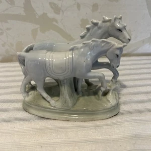 Vintage Porcelain Horse Figurine Group Statue Figure Sculpture - Picture 1 of 20