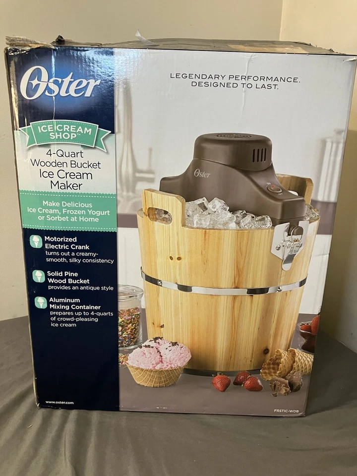 OSTER Ice Cream Shop 4Qt Wooden Bucket Ice Cream Maker FRSTIC-WDB - Image 1 of 4