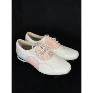 Zapatos de golf FootJoy deportivos para mujer blancos/rosa de imitación de cuero talla 5,5 M - Imagen 1 de 6
