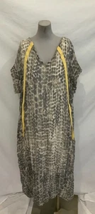 GERSHON BRAM BUBBLE MIDI DRESS-SHORT SLEEVES-WHITE GREY-ANIMAL PRINT-SZ XXL-USED - Picture 1 of 12