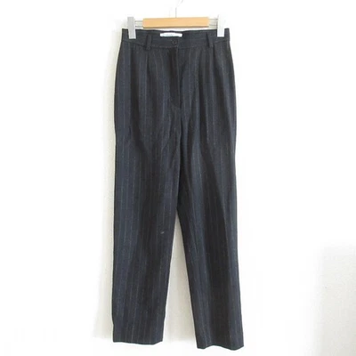 Pantalones Max Mara Estampado Rayas Elastizados Cintura Alta Talla 36 Gris Oscuro Mujer USADOS Foto 1 de 4