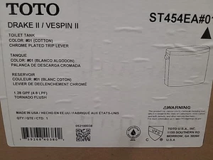 Tanque de inodoro TOTO ST454EA#01 Drake II/Vespinll 1,28 GPF - FALTA MANGO - Imagen 1 de 9