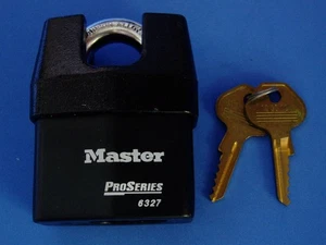 MASTER LOCK 6327 PRO SERIES PADLOCKS SHROUDED SHACKLE KEYED ALIKE REKEYABLE - Picture 1 of 9