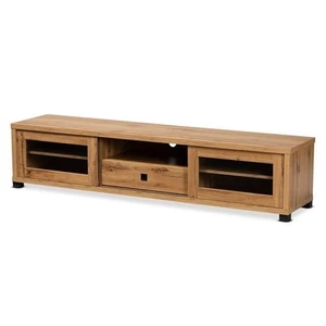 Baxton Studio Beasley Oak Brown Finished Wood 1-Drawer TV Stand - Picture 1 of 10
