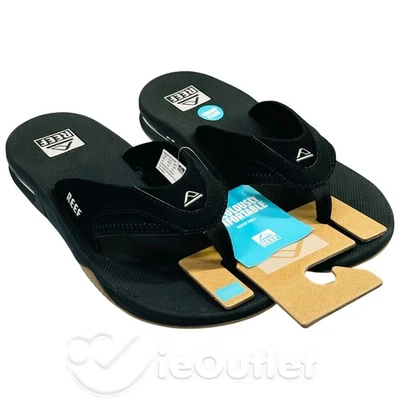Tanga NOVA REEF Fanning Flip Flop com Abridor de Garrafa - Preta com Sola Marrom - Tamanho 13 - Imagem 1 de 4