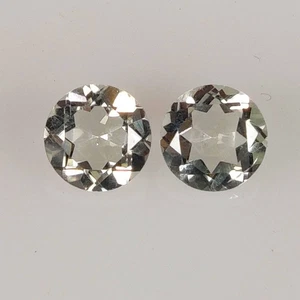 2.40 Ct Natural Green Amethyst High Luster Round Cut Pair- 8680 - Picture 1 of 2