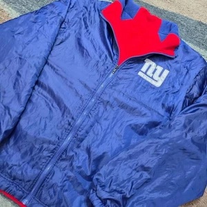 Vintage NFL New York Giants Reversible Jacket Blue Red Fleece Men’s L - Picture 1 of 11