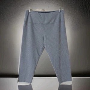Suave Capri Leggings Donna XL Blu e Bianco Righe Elasticizzato Controllo Pancia Pantaloni - Foto 1 di 3