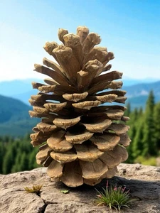 XL Jeffrey Pine Cone 7.5” x 5” – Extra Large Natural Decor w/ Hanging Hook - Picture 1 of 5