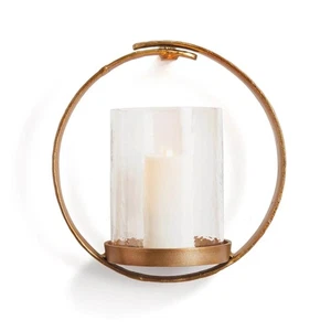 Aplique candelabro de pared dorado bruñido - Imagen 1 de 5