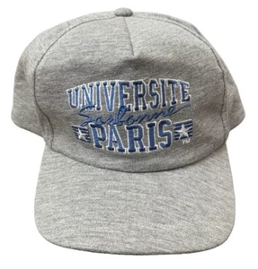 Vintage Sorbonne University Paris Snap back Hat Cap Heather Gray Universite Rare - Picture 1 of 9