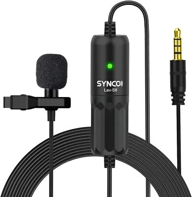 SYNCO S8-Professional-Lavalier-Microphone with Noise Reduction for Camera DSLR