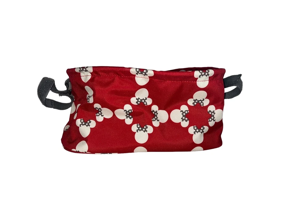 Disney Baby Minnie Mouse Stroller Caddy Red With White Polka Dots Gray Details - Image 1 of 4