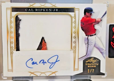 2023 Cal Ripken Jr Leaf Trinity Gold Jersey Patch Auto  #4/7 - Image 1 of 2