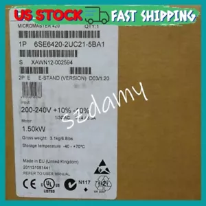 Siemens 6SE6 420-2UC21-5BA1 MICROMASTER 420 6SE6420-2UC21-5BA1 in scatola spedizione veloce - Foto 1 di 1