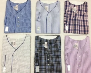 New Men's Comfortable back Snap Nightshirt Gown Long Sleeve Size M-L-XL-2XL -3XL - Picture 1 of 20