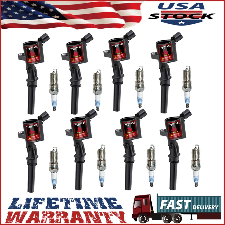 6 Ignition Coils & 6 Spark Plugs for 1998 1999-2011 Ford Crown Victoria 4.6L V8 - Image 1 of 4