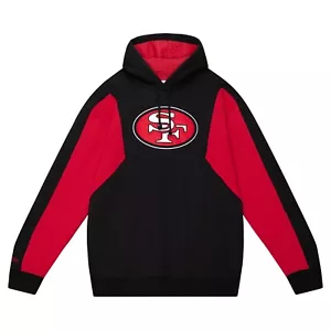 Felpa con cappuccio in pile San Francisco 49ers Mitchell & Ness blocco colore 2.0 - nero/granato - Foto 1 di 3