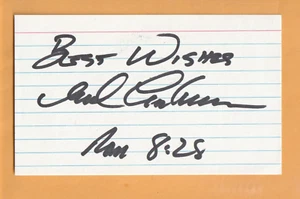 Marcel Lachemann Oakland A's AUTO signed 3x5 Card USC Trojans - Bild 1 von 2