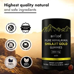60x Bodyrise Pure Himalaya Shilajit Rubberes Gold per una dieta equilibrata - Foto 1 di 11