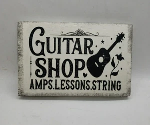 Rustic Guitar Shop Farmhouse, Wood Sign - Handmade & Handpainted - Picture 1 of 7
