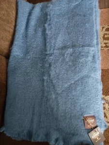 Mantas Ezcaray Blue Mohair Throw Blanket - Picture 1 of 4