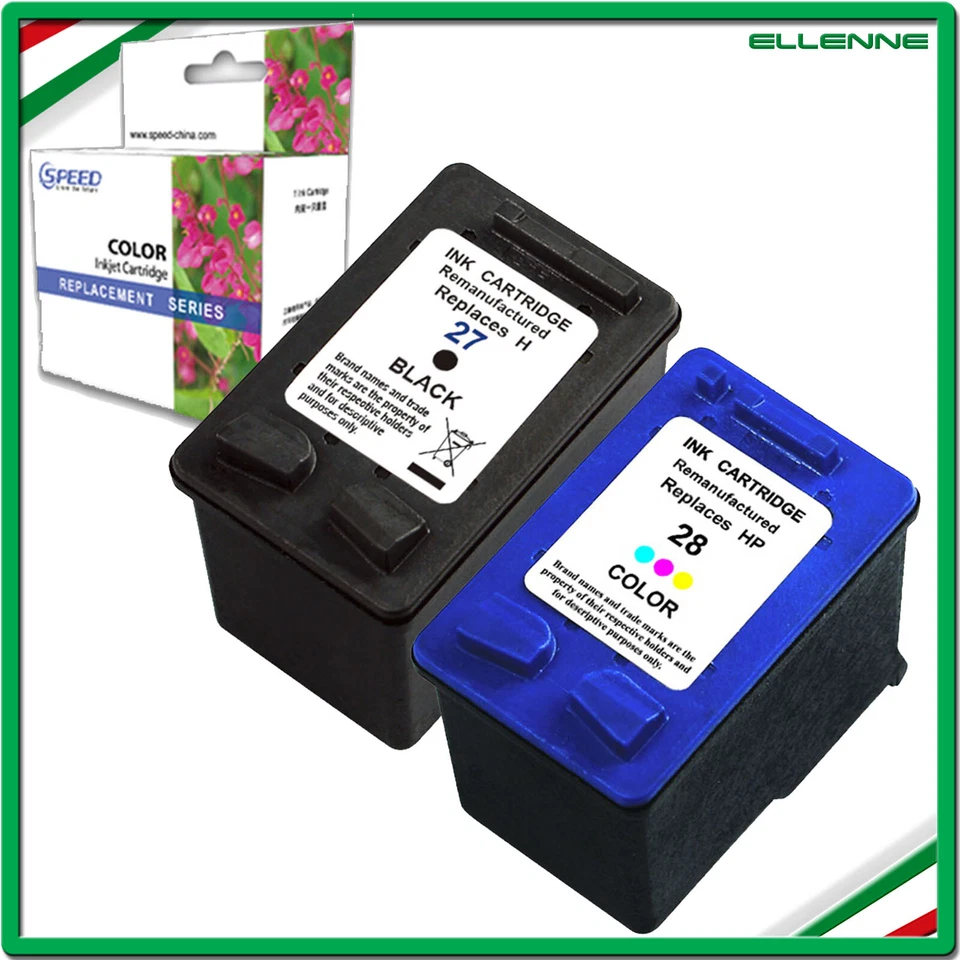 ✅2 CARTUCCE COMPATIBILE CON HP 27 XL + 28 XL NERO+COLORE DESKJET 3320 3325 3420✅ - Immagine 1 di 4