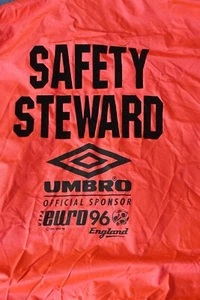 ORANGE UMBRO UEFA EURO 96 WEMBLEY XL safety steward - Picture 1 of 10