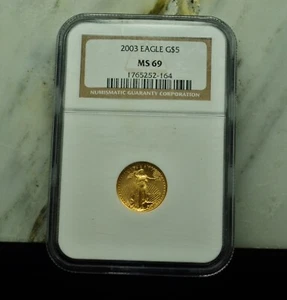 2003 $5 Gold American Eagle NGC MS69 - Picture 1 of 4