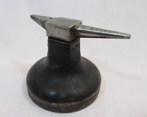 Antique Small 3.25" Long Steel Anvil Cast Iron Base Jewelers Hobby Watchmakers! - Picture 1 of 9