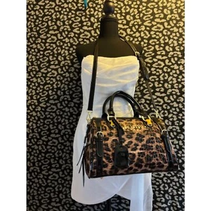 Aidrani Animal Print Tote/Crossbody Purse Patent Leather, Brown and Black NWT - Picture 1 of 3