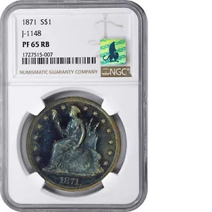 1871 S$1 J-1148 NGC PR 65 RB - Picture 1 of 4