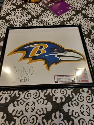 Banner enmarcado autografiado de los Ravens Troy Smith  Foto 1 de 3
