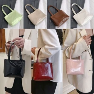 Multi Farbe Handtasche PU-Leder Eimer tasche Einkaufstasche Frauen Mädchen - Picture 1 of 19