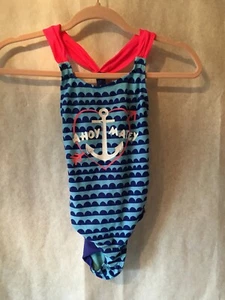 Circo Swimsuit 1 Piece Blue White Pink Ahoy Mate Size 6X - Picture 1 of 6