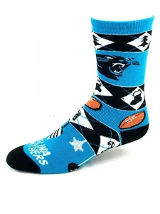 Carolina Panthers Football Christmas Holiday Argyle Deuce Crew Socks - Picture 1 of 2